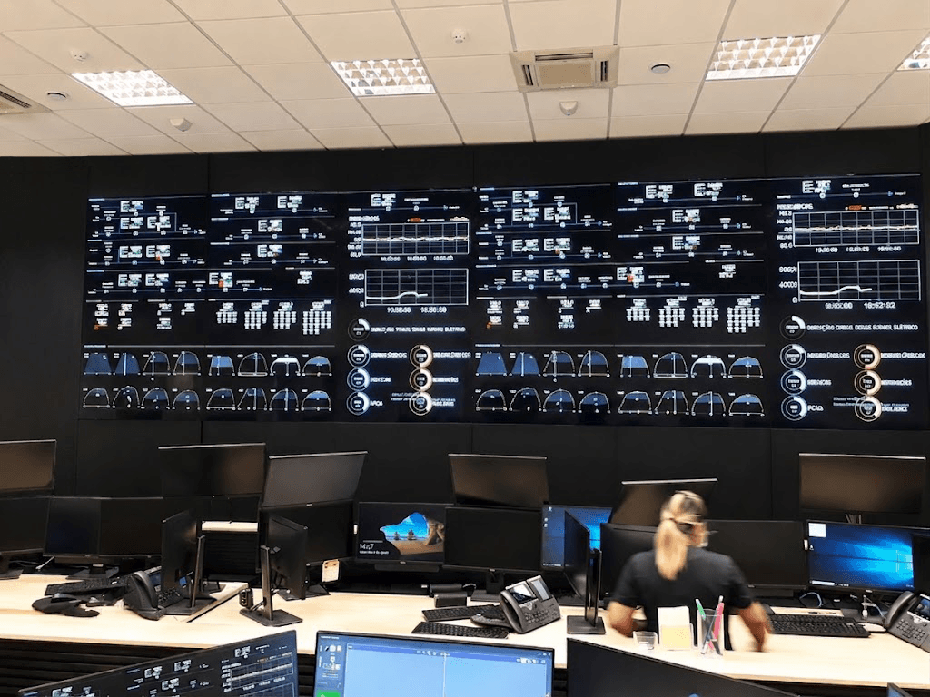 Centro de controle com Video Wall WallControl PRO