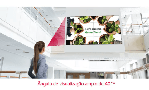Detalhe da conectividade traseira do painel 55VM5J-H