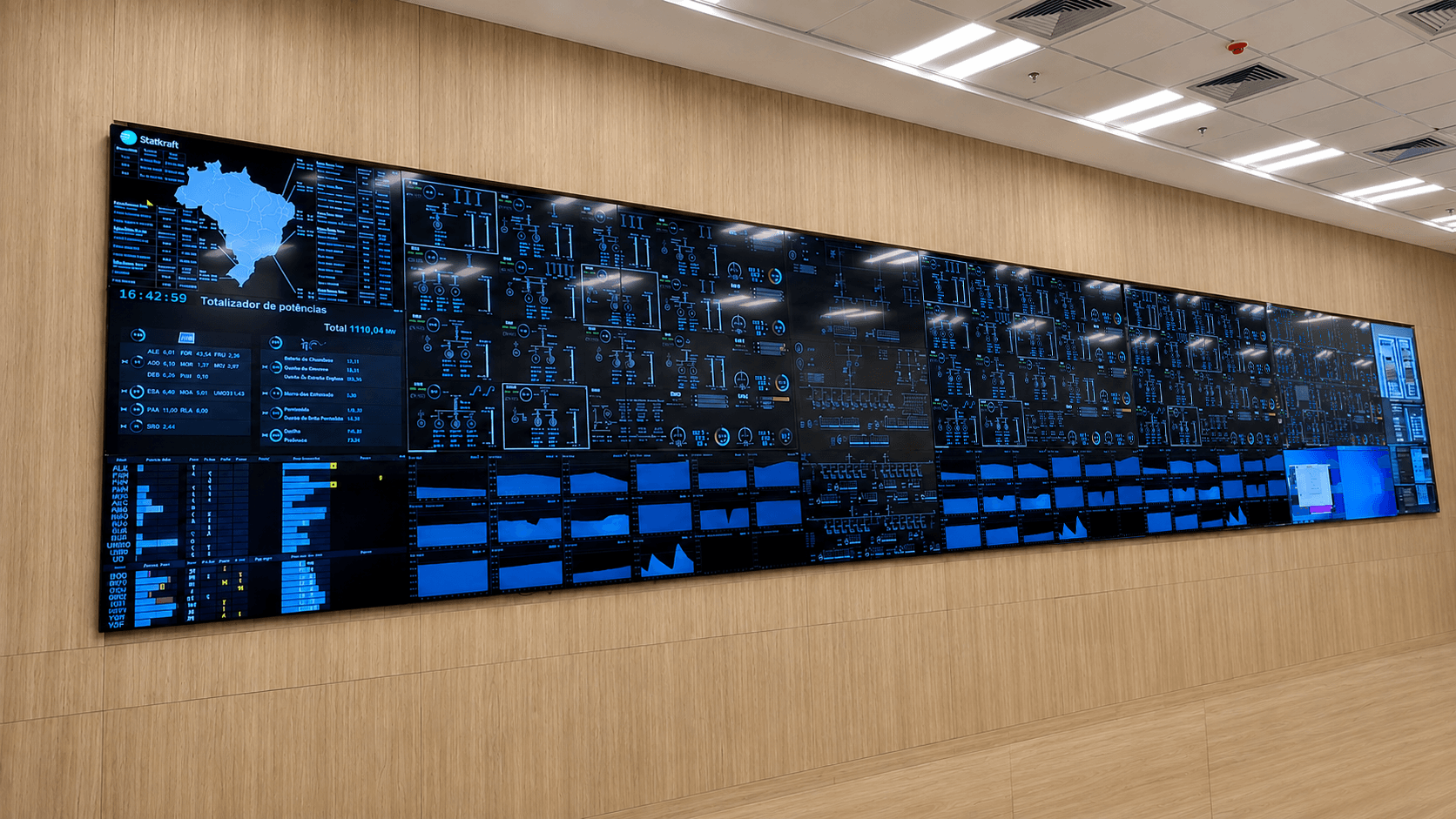 Energia e utilities com Video Wall WallControl PRO
