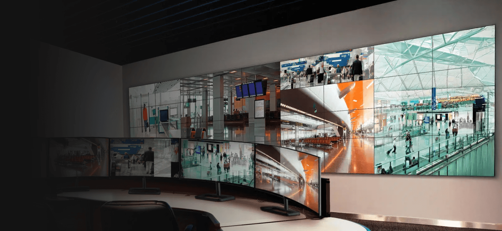 Videowall profissional em operação